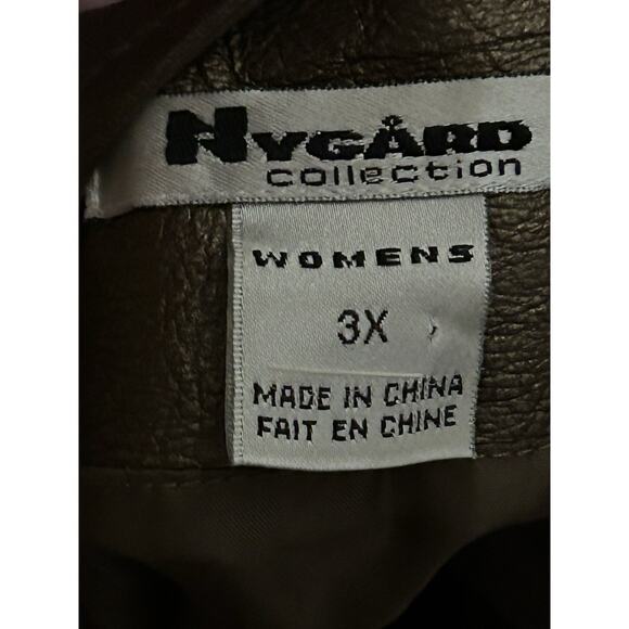 Nygard Women’s Genuine Leather And Knit Full Zip Jacket Bronze Plus Size 3XL - Picture 4 of 9